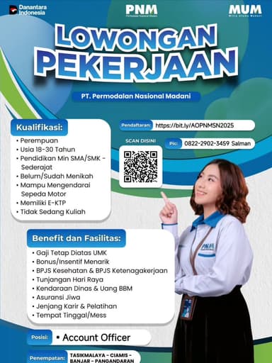 Lowongan Kerja Account Officer di PT. Permodalan Nasional Madani